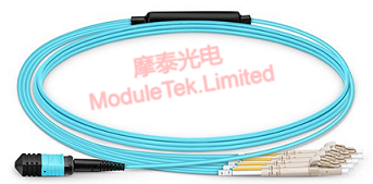 MPO-LC adapter type fiber optic patch cord physical diagram, 2.0mm branch diameter