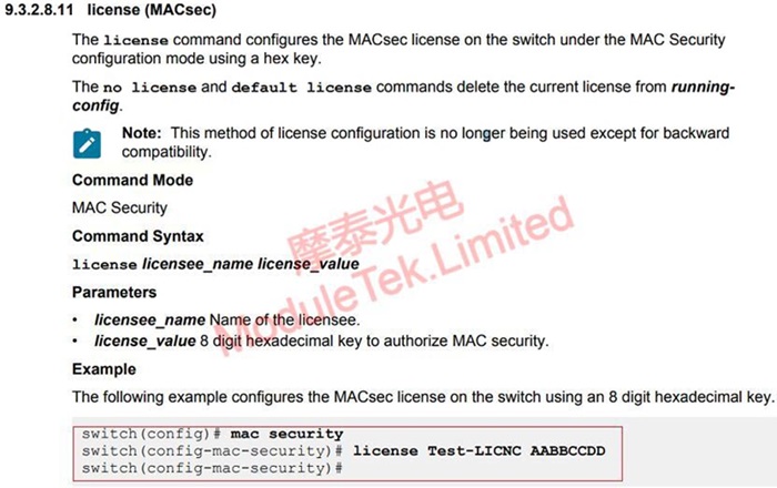 Configure MACsec license