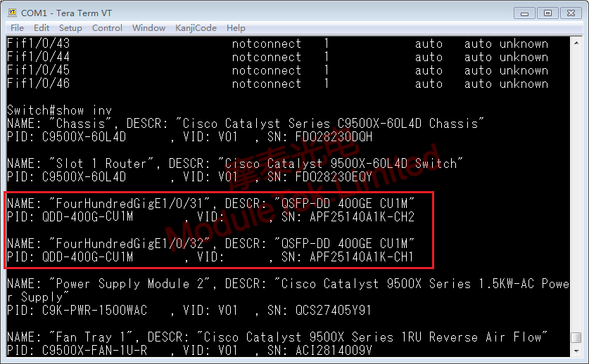 Recognition Results on the Cisco C9500X-60L4D